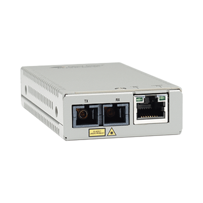 ALLIED TELESIS Convertidor de medios Fast Ethernet a fibra óptica, conector SC, multimodo (MMF), distancia hasta 2 km MOD: ATMMC200/SC90
