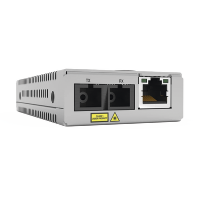 ALLIED TELESIS Convertidor de medios, monomodo, version TAA, 10/100TX a 100LX/SC (20km) MOD: AT-MMC200LX/SC-960