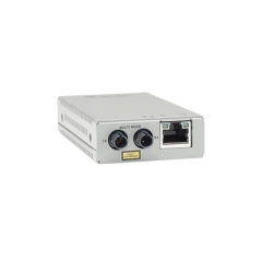 ALLIED TELESIS Convertidor de medios fast ethernet a fibra óptica, conector ST, multimodo (MMF), distancia hasta 2 km MOD: AT-MMC200/ST-90