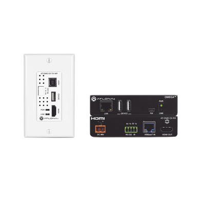 ATLONA OMEGA 4K/UHD Placa de pared HDBaseT TX/RX para HDMI con USB MOD: AT-OME-EX-WP-KIT