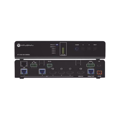 ATLONA 5 X 1 SWITCHER (2 HDBASET + 3 HDMI TO HDBASET/HDMI) MOD: AT-UHD-SW-5000ED