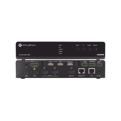 ATLONA FIVE-INPUT UNIVERSAL SWITCHER WITH WIRELESS PRESENTATION LINK MOD: AT-UHD-SW-510W