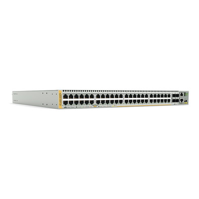 ALLIED TELESIS Switch PoE+ Stackeable Capa 3, 48 puertos 10/100/1000 Mbps + 4 puertos SFP+ 10 G y dos bahías hotswap PSU AT-X930-52GPX