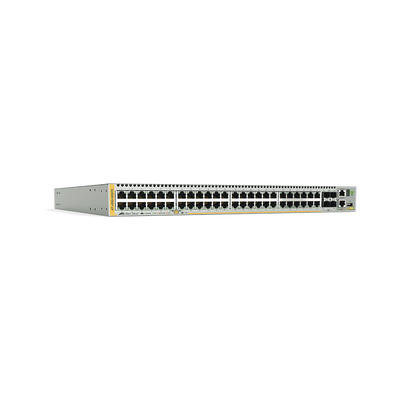 ALLIED TELESIS Switch Stackeable Capa 3, 48 puertos 10/100/1000 Mbps + 4 puertos SFP+ 10 G y dos bahías hotswap PSU, Versión Federal MOD: AT-X930-52GTX-901