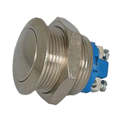 SYSCOM Botón Interruptor Momentáneo Antivandálico, SPST, Normalmente Abierto, 2 Amp. Niquel. MOD: AV191003C900