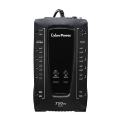 CYBERPOWER UPS de 750 VA/450 W, Topología Línea Interactiva, Entrada 120 Vca NEMA 5-15P, Tipo Gabinete Compacto, Con 12 Tomas NEMA 5-15R MOD: AVRG750U