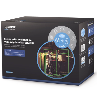 EPCOM Kit TURBOHD 5 Megapixel / DVR 4 Canales / 4 Cámaras de 5 Megapixel con Micrófono Integrado / 4 Cables 18 Metros / Fuente de Poder Profesional MOD: B50-KIT-MIC