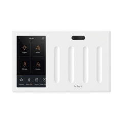 BRILLIANT Control touch desde su pantalla en pared, compatible con 4 cargas para controlar iluminación. MOD: BHA120USWH4C