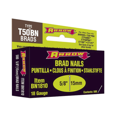 ARROW Clavo de 5/8". Caja con 500 Clavos para ET225. MOD: BN-1810-US