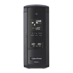 CYBERPOWER UPS de 1000 VA/600 W, Topología Línea Interactiva, Entrada 120 Vca NEMA 5-15P, Tipo Torre, Con 10 Tomas NEMA 5-15R, 5 años de garantía MOD: BRG1000AVRLCD-5Y