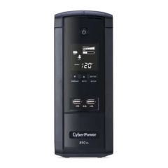 CYBERPOWER UPS de 850 VA/510 W, Topología Línea Interactiva, Entrada 120 Vca NEMA 5-15P, Tipo Torre, Con 10 Tomas NEMA 5-15R, 5 años de garantía MOD: BRG850AVRLCD5Y