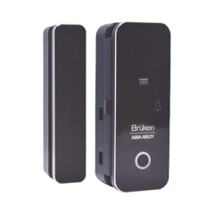 BRUKEN ASSA ABLOY Cerrojo Electrónico con Lector de Huella / Tarjeta para Puerta de Vidrio MOD: BRK3553