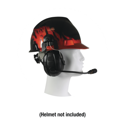 PRYME Orejeras duales inalámbricas para montar en casco compatible con adaptadores PRYME BLU, radio y dispositivos bluetooth, con función de PTT y para contestar celulares. MOD: BTH-700-HMB