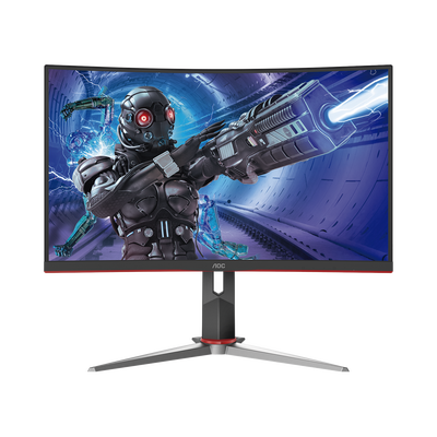AOC Monitor Curvo 27" GAMING W-LED VA, Resolución 1920 x 1080p 165Hz, con Entradas de Video VGA / HDMI / DISPLAYPORT . Bisel Ultra Delgado. Soporta VESA MOD: C27G2