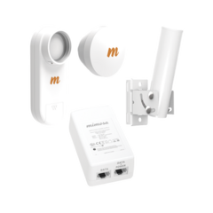 MIMOSA NETWORKS Kit de radios C5X, rango de frecuencia extendida (4.9 a 6.4 GHz), incluye inyector POE, montaje universal para tubo o poste Y una antena de 16 dBi MOD: C5X-N16-PACK