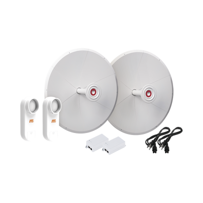 MIMOSA NETWORKS Kit de 2 radios C5X con antenas TXPD30C5X (30 dBi), rango de frecuencia extendida (4.9 a 6.4 GHz), incluye inyector POE y cable de alimentación MOD: C5X-TXPD30-KIT
