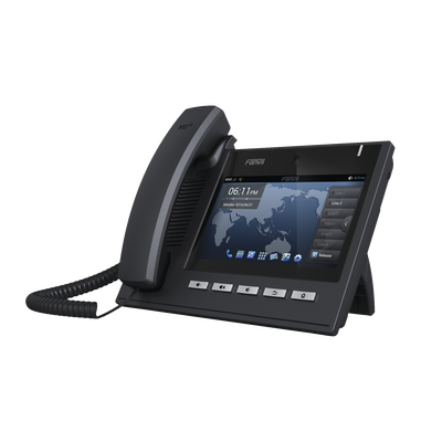 FANVIL Teléfono IP Ejecutivo Para 6 Líneas SIP con Video Conferencia HD720, Pantalla Multi-Touch, Voz HD y Conferencia de 10 vías con Soporte Para PoE MOD: C600