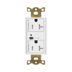 LUTRON ELECTRONICS Receptáculo inalámbrico Lutron VIVE / 20 A, control inteligente en los 2 conectores. MOD: CAR2S-20-DTR-WH