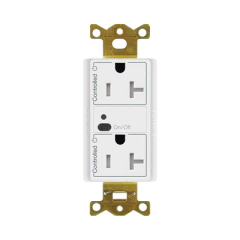 LUTRON ELECTRONICS Receptáculo con señal inalámbrica ClearConnect Lutron VIVE / 20 A, control inteligente en 1 conector. MOD: CAR2S-20-STR-WH