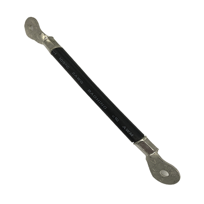 EPCOM POWERLINE Cable para Baterías, 0.2m, Negro, Calibre 2 AWG con Terminales de Ojo en Ambos Extremos MOD: CBL-AWG2-0.2B