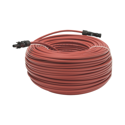 EPCOM POWERLINE Cable Fotovoltaico 100 m, Rojo, Calibre 10 AWG con Terminales MC4 en Ambos Extremos MOD: CBLMC4HM100RED
