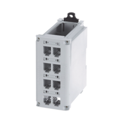 PANDUIT Panel de Parcheo Modular para Cobre, de Instalación en Riel DIN Estándar de 35mm, 8 Puertos Mini-Com, Color Gris MOD: CDPP8RG