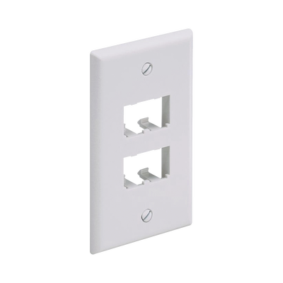 PANDUIT Placa de Pared Vertical Clásica, Salida Para 4 Puertos Mini-Com, Color Blanco Mate MOD: CFP4IW