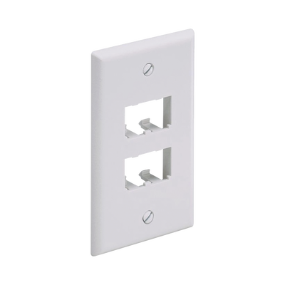 PANDUIT Placa de Pared Vertical Clásica, Salida Para 4 Puertos Mini-Com, Color Blanco MOD: CFP4WH