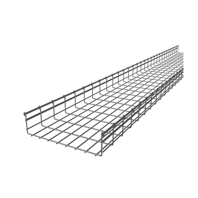CHAROFIL Charola tipo malla 105/400 mm, con acabado Electro Zinc, hasta 668 cables Cat6, tramo 3 m CH-105-400EZ
