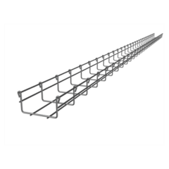 CHAROFIL Charola tipo malla 54/100 mm, con acabado Electro Zinc, hasta 86 cables Cat6, tramo 3 m CH-54-100EZ