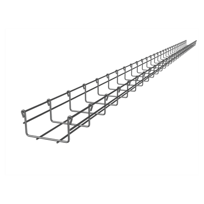 CHAROFIL Charola tipo malla 54/100 mm, con acabado Electro Zinc, hasta 86 cables Cat6, tramo 3 m CH-54-100EZ