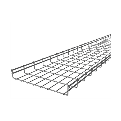 CHAROFIL Charola tipo malla 54/400 mm, con acabado Electro Zinc, hasta 344 cables Cat6, tramo 3 m MOD: CH-54-400EZ
