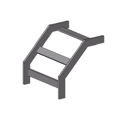 CHAROFIL Curva vertical exterior epoxica para charola tubular de 12" de ancho, incluye cople y tornillería MOD: CH-CVET-1X12EP