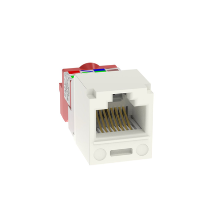 PANDUIT Conector Jack RJ45 Estilo T, Mini-Com, Categoría 5e, de 8 posiciones y 8 cables, Color Blanco Mate MOD: CJ5E88TIW