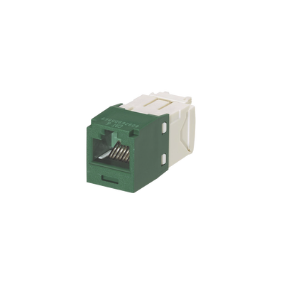 PANDUIT Conector Jack RJ45 Estilo TG, Mini-Com, Categoría 6, de 8 posiciones y 8 cables, Color Verde MOD: CJ688TGGR