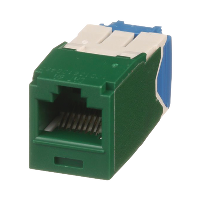 PANDUIT Conector Jack RJ45 Estilo TG, Mini-Com, Categoría 6A, de 8 posiciones y 8 cables, Color Verde MOD: CJ6X88TGGR