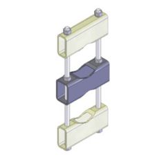SINCLAIR Herraje Sencillo de Montaje para Antenas de 6.0 a 11.43 cm de Diámetro, Acero al Carbón Galvanizado en Caliente. MOD: CLAMP-006B