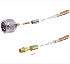 Jumper de 100 cm tipo RG-142/U con conectores N Macho y SMA Hembra Inverso (Hasta 8 GHz).