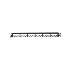PANDUIT Panel de Parcheo Modular Mini-Com (Sin Conectores), Plano, Totalmente Blindado, de 24 puertos, 1UR MOD: CP24BLY