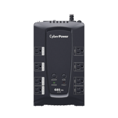 CYBERPOWER UPS de 685 VA/390 W, Topología Línea Interactiva, Entrada 120 Vca NEMA 5-15P, Tipo Gabinete Compacto, Con 8 Tomas NEMA 5-15R MOD: CP685AVRG