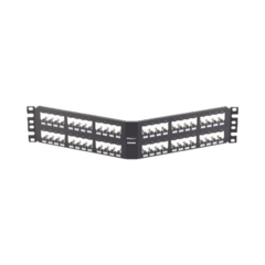 PANDUIT Panel de Parcheo Modular Mini-Com (Sin Conectores), Angulado, Totalmente Blindado, de 48 puertos, 2UR MOD: CPA48BLY