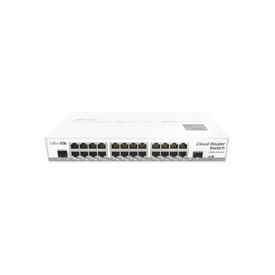 MIKROTIK Cloud Router Switch 24 Puertos Gigabit Ethernet y 1 Puerto SFP, para Escritorio CRS125-24G-1S-IN