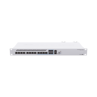 MIKROTIK () Cloud Router Switch 8 Puertos 10G RJ45, 4 compartidos RJ45/SFP+ MOD: CRS312-4C+8XG-RM