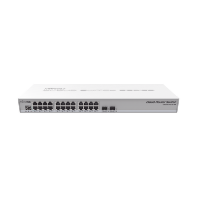 MIKROTIK Switch Sistema Operativo Dual 24 Puertos Gigabit Ethernet y 2 Puertos SFP+ MOD: CRS326-24G-2S+RM