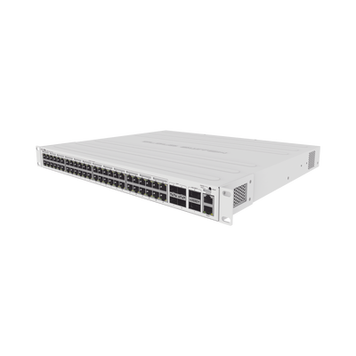 MIKROTIK Cloud Router Switch 48 puertos PoE 802.3af/at Gigabit, 4 puertos SFP+ 10G, 2 puertos QSFP+ 40G, Montaje en Rack MOD: CRS354-48P-4S+2Q+RM