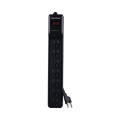 CYBERPOWER Multicontacto Con Supresor de Picos, Voltaje de Entrada 125 Vca NEMA 5-15P, Con 7 Salidas NEMA 5-15R, 1500 Joules MOD: CSB706
