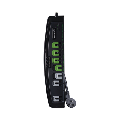CYBERPOWER Multicontacto Con Supresor de Picos, Voltaje de Entrada 125 Vca NEMA 5-15P, Con 7 Salidas NEMA 5-15R, 2250 Joules, Protección RJ11 MOD: CSP706TG