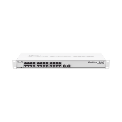 MIKROTIK Cloud Smart Switch, 24 puertos Gigabit, 2 puertos SFP+ SwitchOS MOD: CSS326-24G-2SPLUSRM