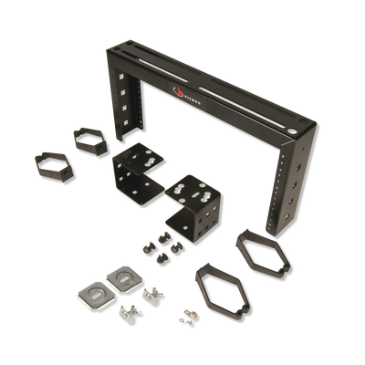 SIEMON Rack Abierto, Con Montaje para Charola Porta Cables, Para Uso Como Punto de Consolidación, 4UR, Color Negro MOD: CTR-04-01