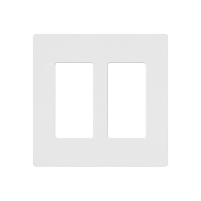 LUTRON ELECTRONICS Placa de pared 2 espacios, para atenuador (dimmer), apagador ó control remoto inalámbrico LUTRON. MOD: CW2-WH